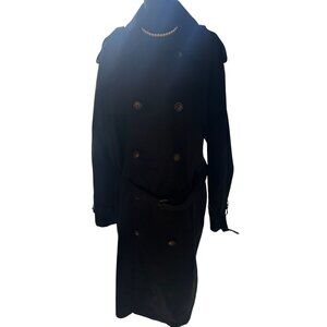 Lauren Ralph Lauren Trench Coat Mens Double Breasted Zip Liner Wool Collar Belt